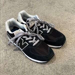 New Balance Kids Black and Gray Sneakers